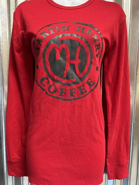 Red Long Sleeve, Martin Henry Coffee logo